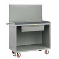 Little Giant Mobile Bench Cabinets, 36"W, HD Drawer, Non-Slip Vinyl Mat, Pegboard MM-2436-HDFL-PB